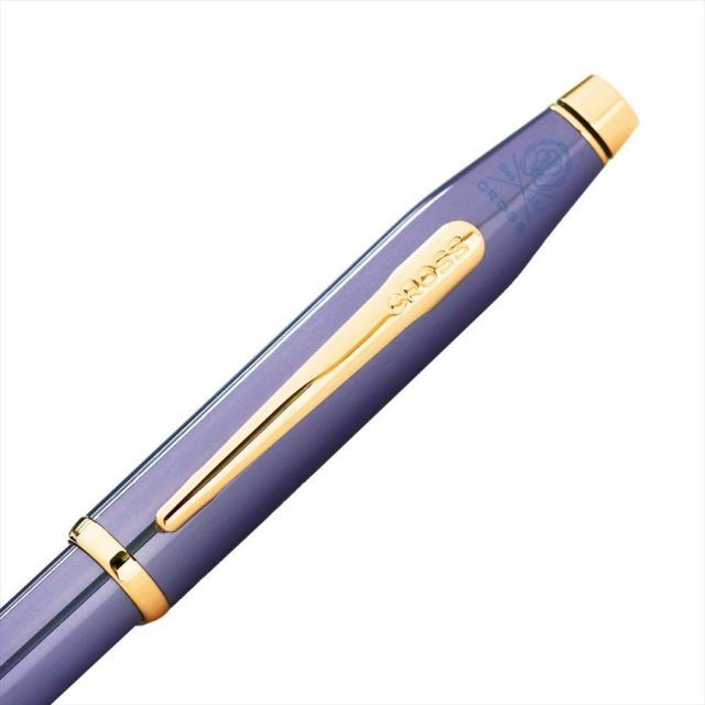 CROSS CENTURY2 Tokyo Collection Lavender Blue Ballpoint Pen NAT0082-165 with cap on a white background
