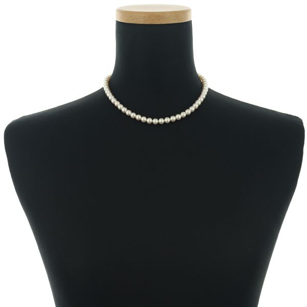 Mikimoto silver necklace with 6.0-6.4mm pearls, 37cm length, weighing 22.2g, newly finished