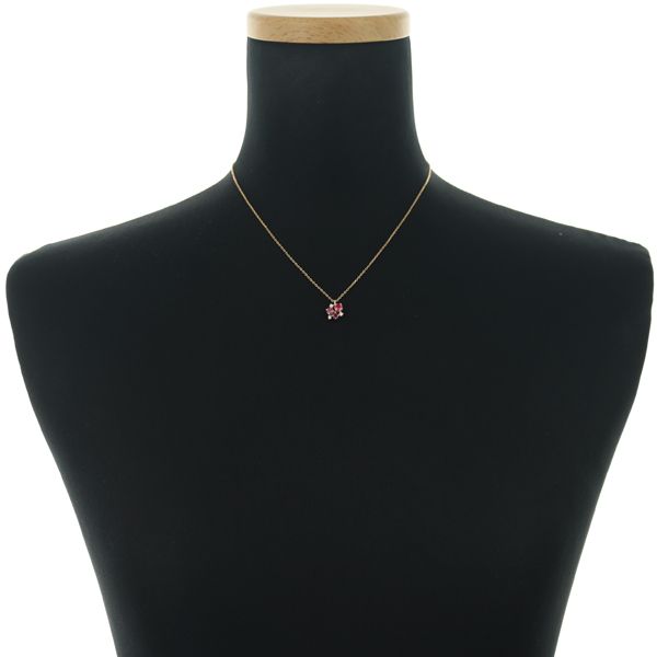 Tasaki necklace with pink tourmaline, garnet, and diamond set in 18k pink gold with a 36 cm adjustable chain