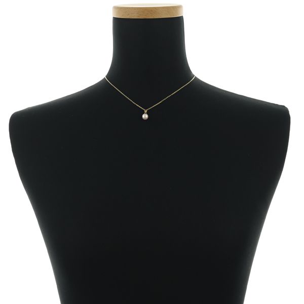 Mikimoto necklace with single 6.7mm Akoya pearl in 14k yellow gold on 36-40cm chain