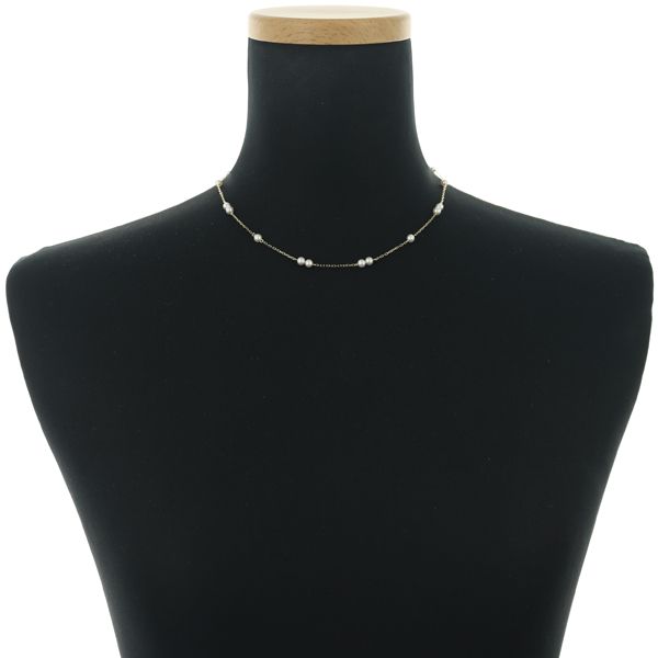 Mikimoto pearl necklace with 4.0mm pearls on 18K yellow gold chain, 40cm length