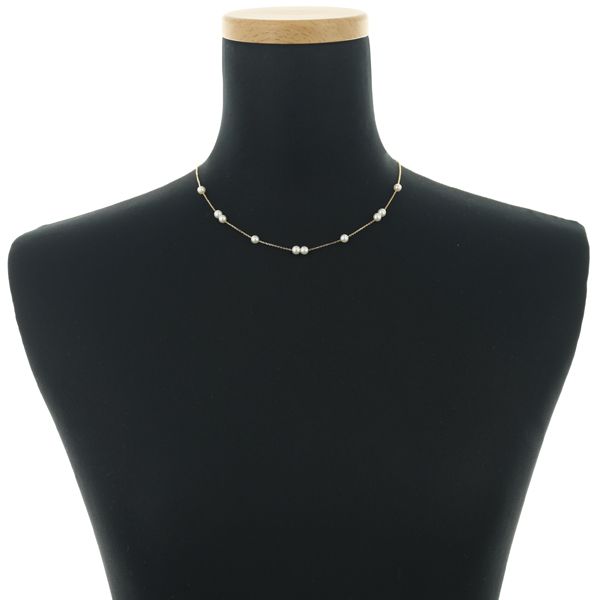 Tasaki Baby Pearl Necklace with 4.6mm pearls on 18k yellow gold chain 39-43cm length