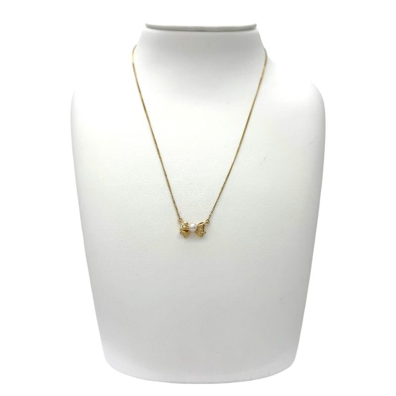 Tasaki Pearl Ribbon Necklace in 18K yellow gold with oval pearl and 39 cm chain