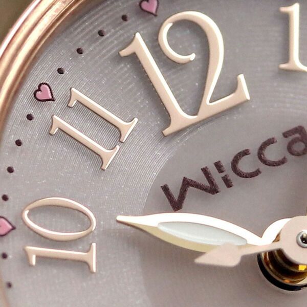 New Citizen Wicca Ladies Wristwatch KH9-965-91 with pink dial and pink gold stainless steel band