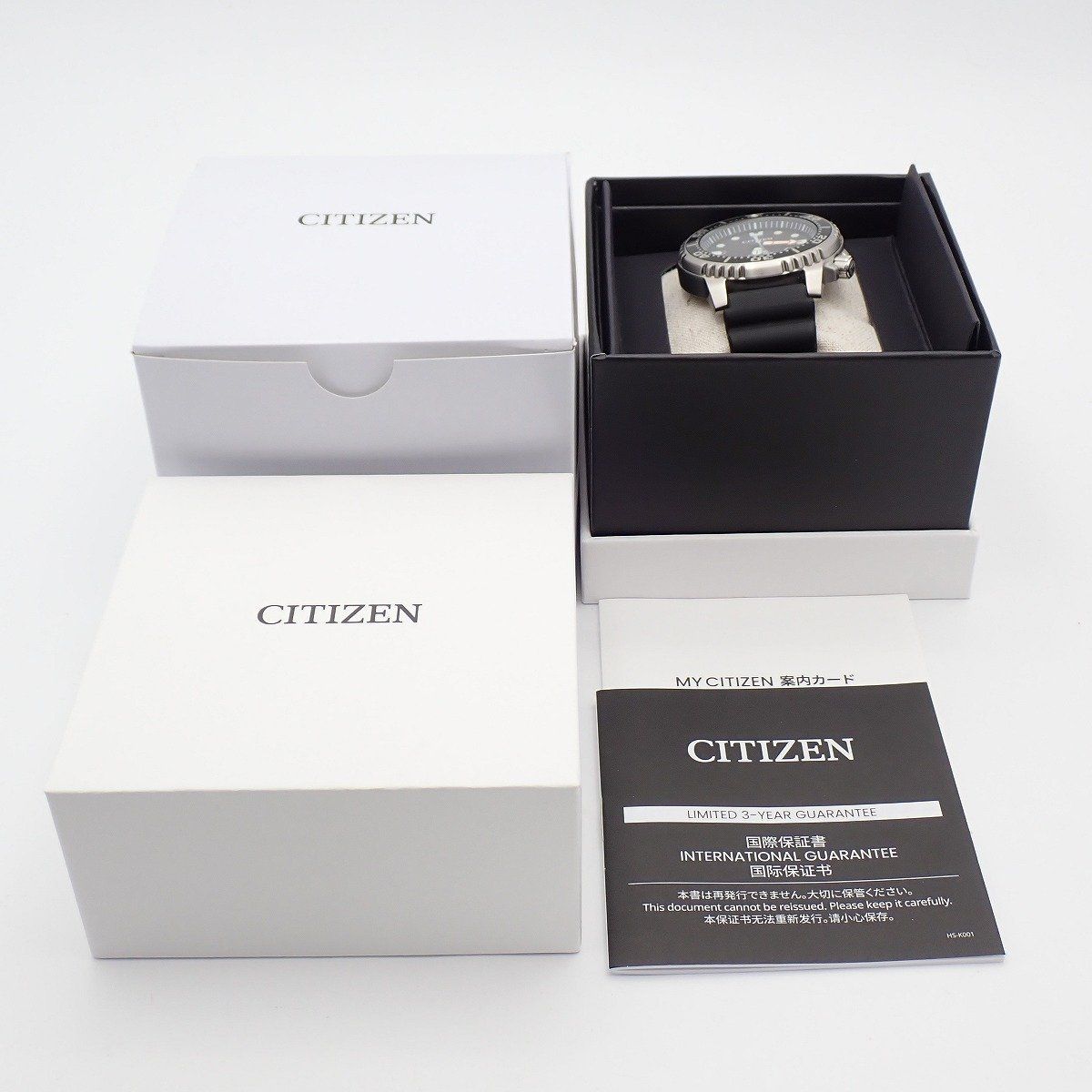 Citizen Promaster Marine BN0156-05E black dial men's watch with stainless steel case and genuine uretan band