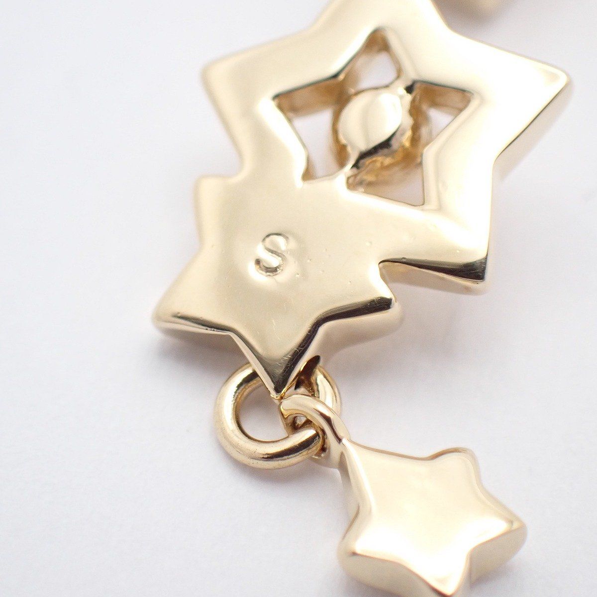 Mikimoto Star Pendant Top with silver gold plating and pearl, 3.7 cm high