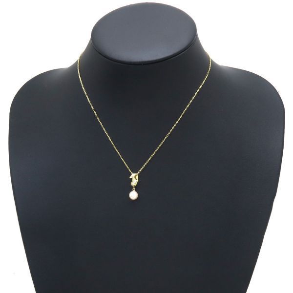 Mikimoto A Rank Used pearl diamond necklace with 7mm pearls and 39.5cm length