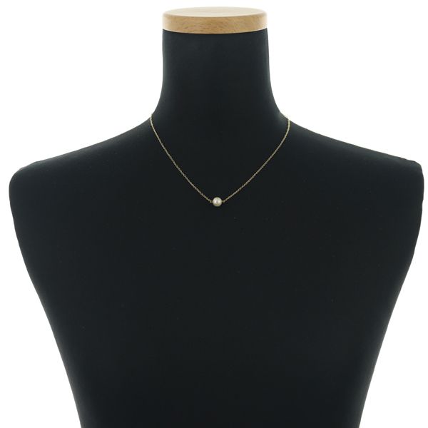 Mikimoto necklace with single 7.0mm pearl on 18K yellow gold 42cm chain