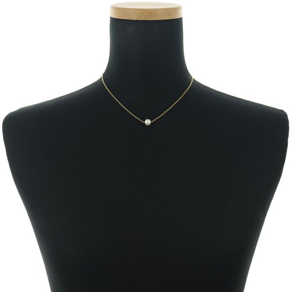 Mikimoto necklace with 7.1mm Akoya pearl on 18K yellow gold chain about 38 cm long