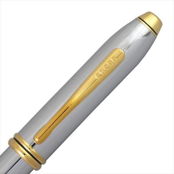 Cross Townsend Update Medalist 502TW ballpoint pen with silver finish and black grip, length 145.7 mm