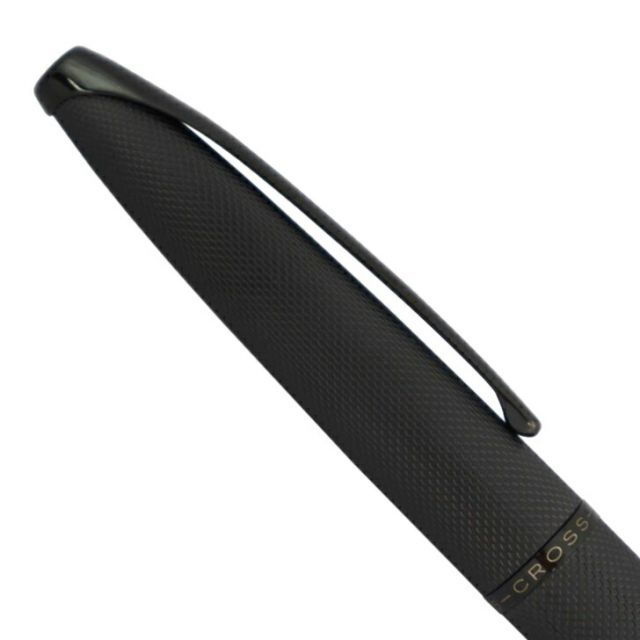 CROSS ATX Brush Finish Black ballpoint pen model 882-41 with twist mechanism and polished black PVD finish