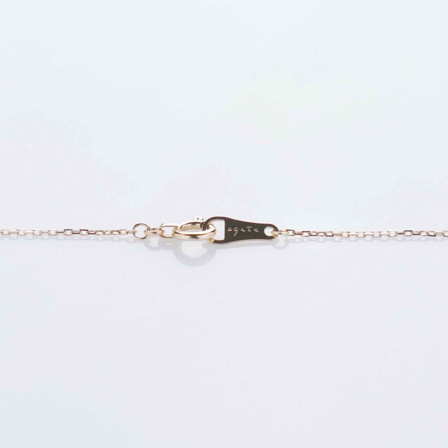 Agete K10 gold necklace featuring a 0.06ct diamond charm with 36cm chain from the early 2000s