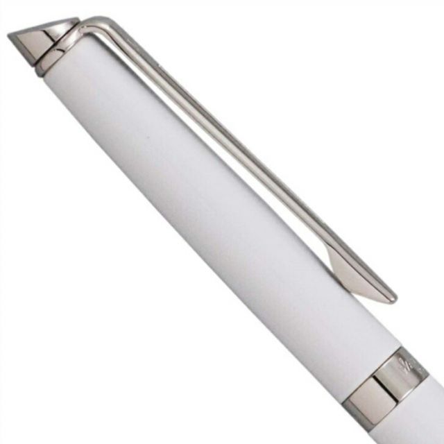 Waterman Metropolitan Essential White CT ballpoint pen with silver trim and sleek white barrel
