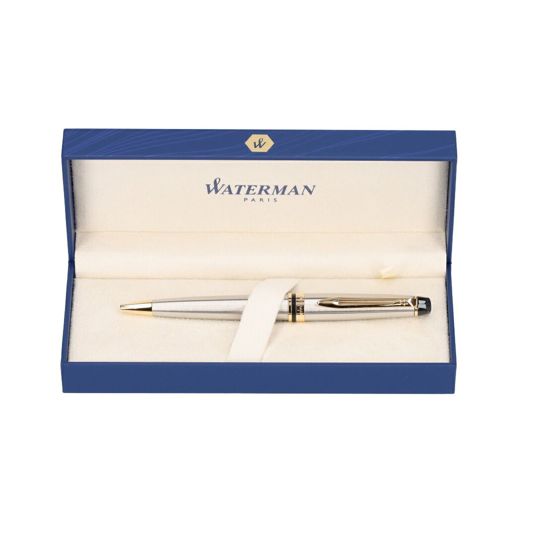 Waterman Expert Essential S0951990 Metallic GT pen measuring 14 cm with a sleek metallic finish