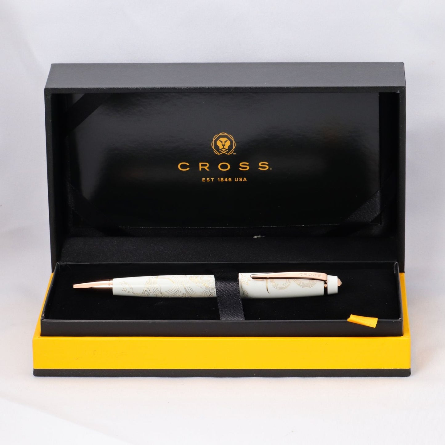 Cross Bailey Year of the Dragon white ballpoint pen model AT0452-23 with cap on