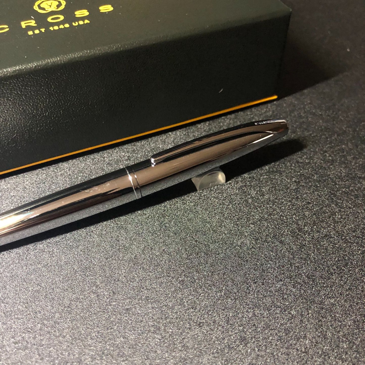 Law Kuro Cross Fountain Pen F Fine ATX 886-2F with pure chrome finish and stainless steel fine nib