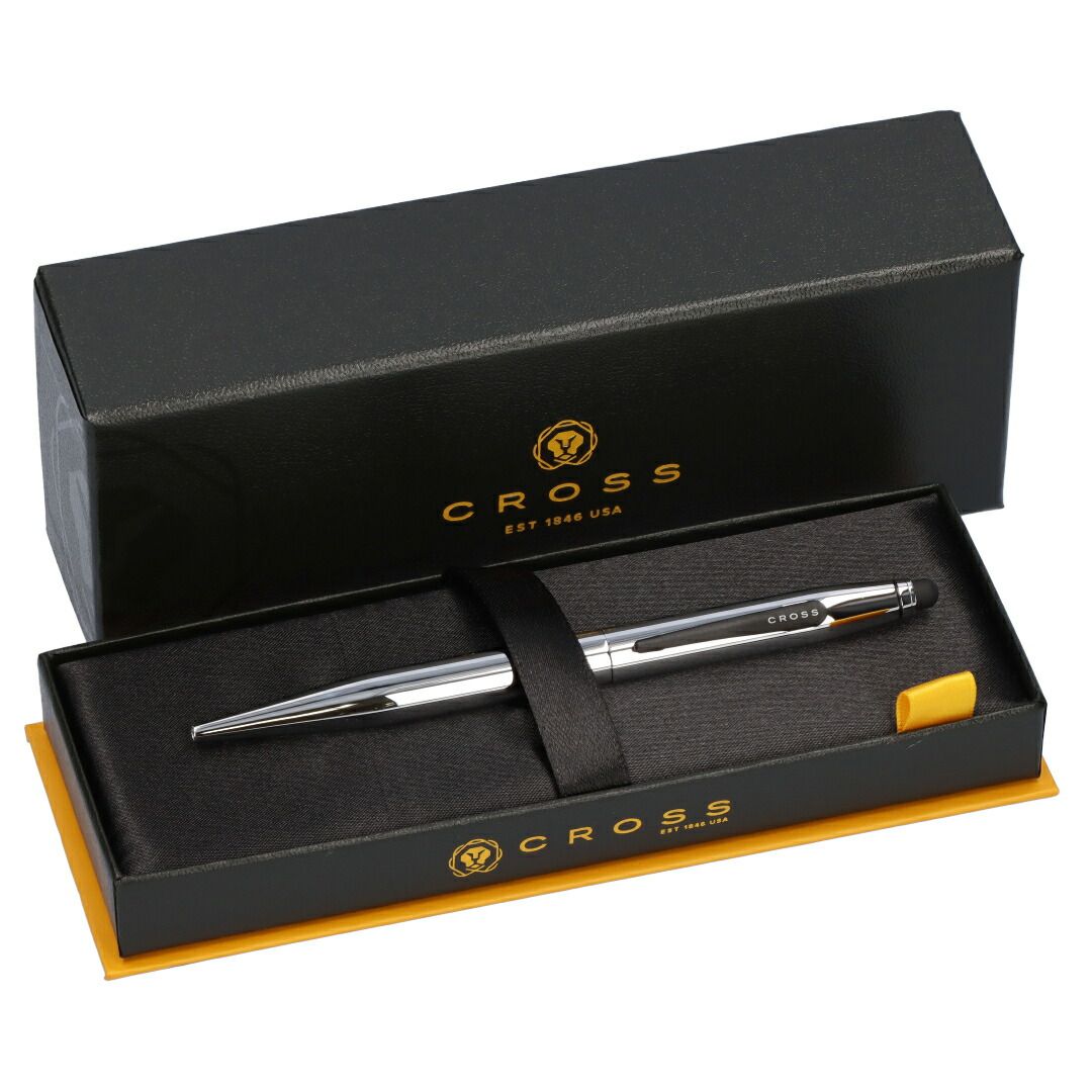 Cross TECH2 AT0652-2 chrome twist ballpoint pen with silicon rubber stylus and genuine box
