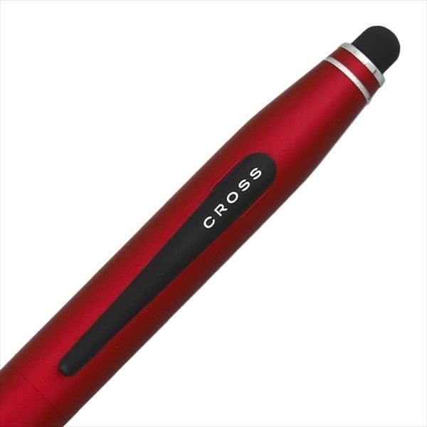 CROSS Metallic Red Ballpoint Pen with Stylus Tech, 136mm length, metal body