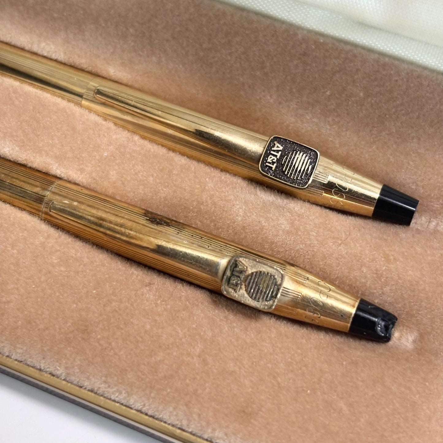 Cross Gold Color Ballpoint Pen and Mechanical Pencil 2 Piece Set With Case โ Japan Import