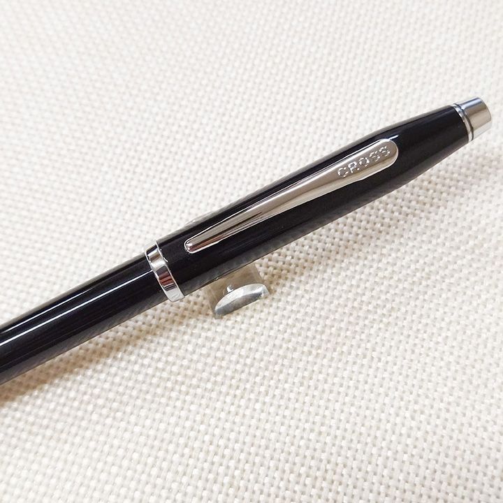 Cross Century Kuro ballpoint pen with glossy lacquered chrome finish and twist mechanism