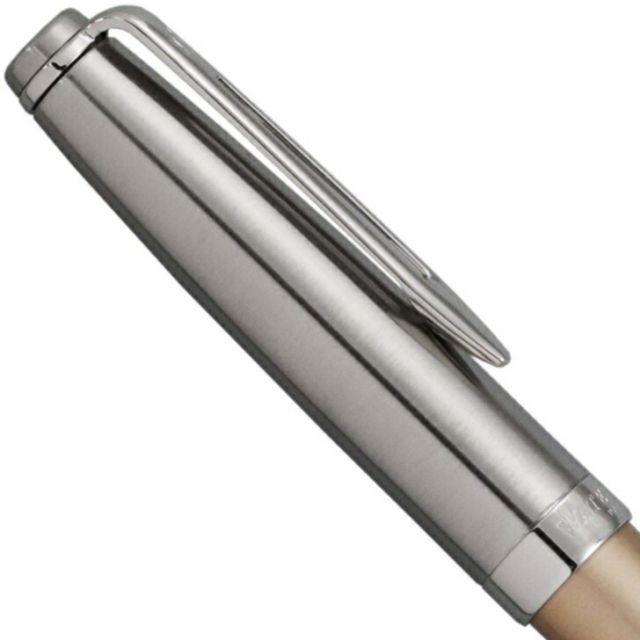 Waterman Emblem Delux Gold CT ballpoint pen with premium resin lacquer body and palladium trim