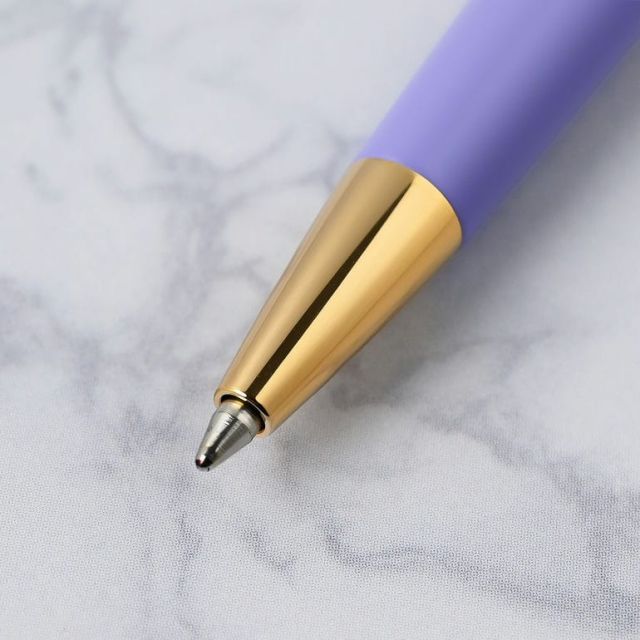 Waterman Metropolitan Essential Purple GT 0.7mm ballpoint pen with purple brass lacquer body and gold-plated trim