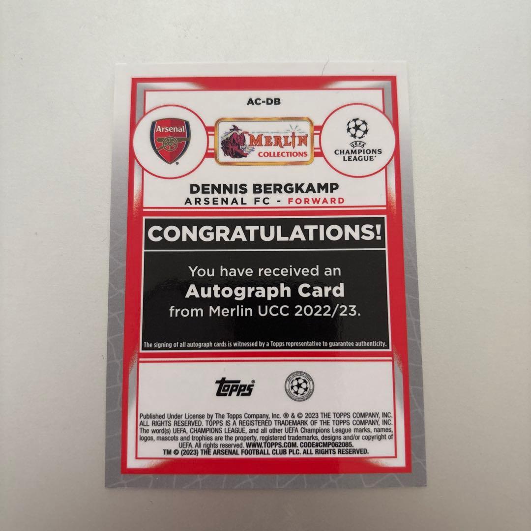 Dennis Bergkamp Autograph Card — Japanese