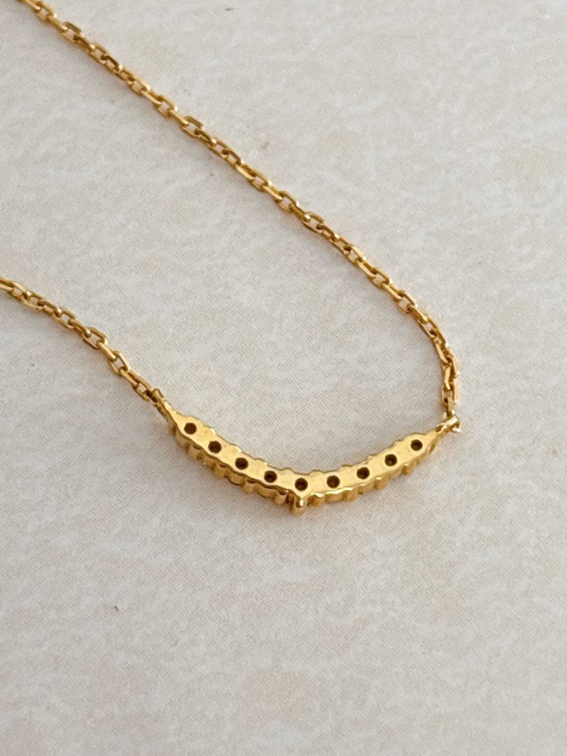 agete Diamond Necklace K18YG with 0.04ct diamond and 40cm yellow gold chain