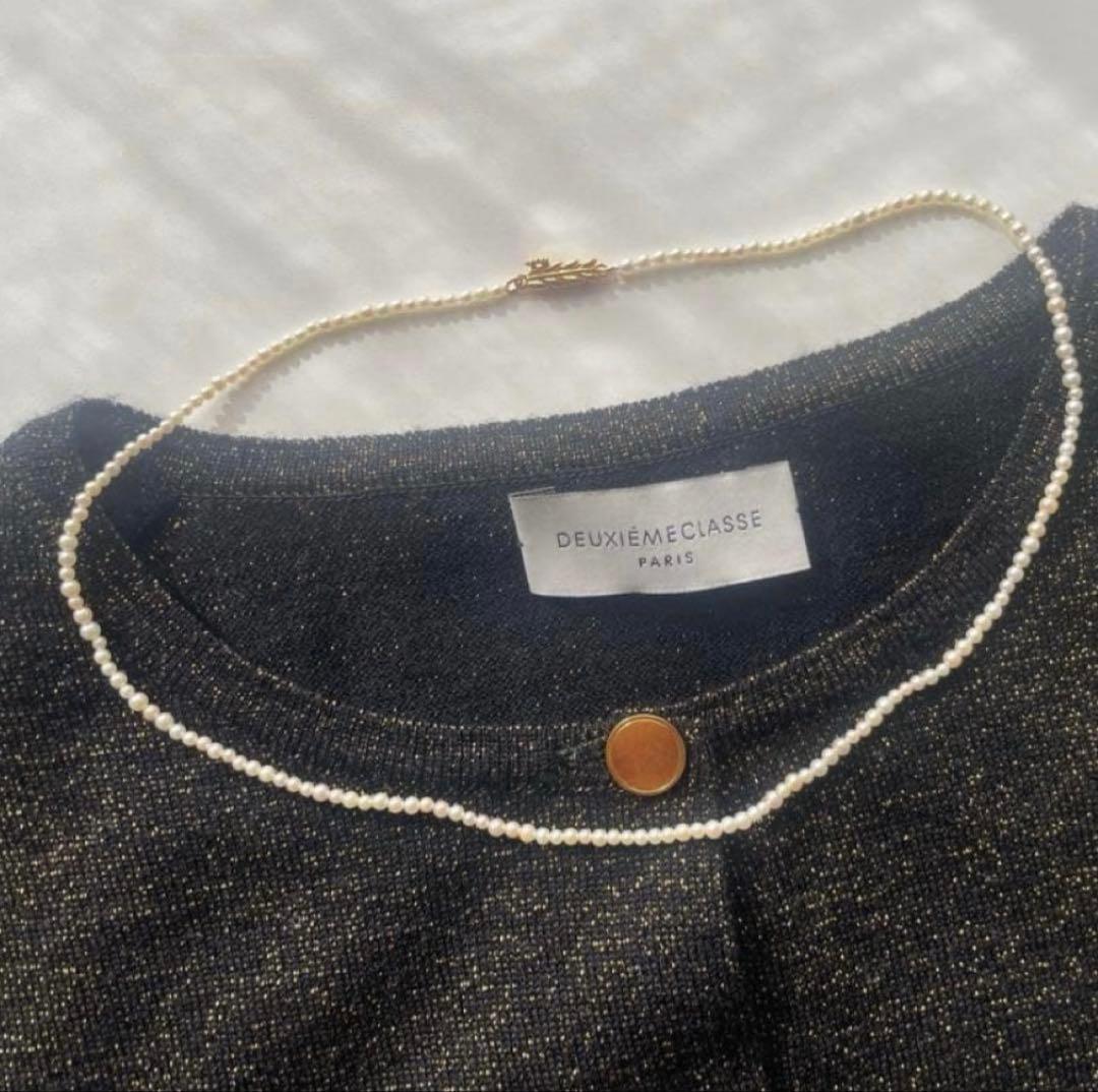 New Akoya pearl necklace featuring very small 3.0-2.0 mm baby mustard seed pearls, 44 cm length