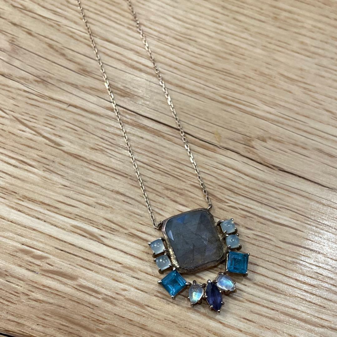 Kuro K10 Agate Stone Necklace with labradorite and multi-color decorative stones
