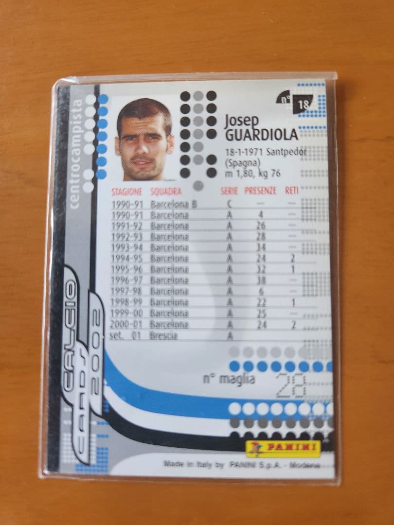 Josep Guardiola Autographed Card — Japanese
