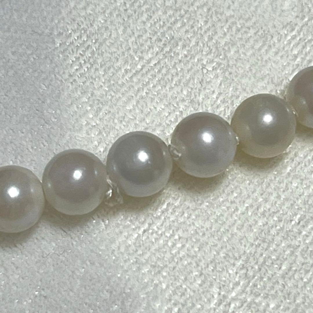 Silver Akoya pearl necklace with pearls sized 6.4mm to 5.9mm and 44.5cm total length