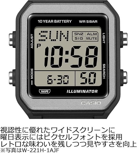 CASIO W-221H-1AJF Digital Men's Watch — Japanese