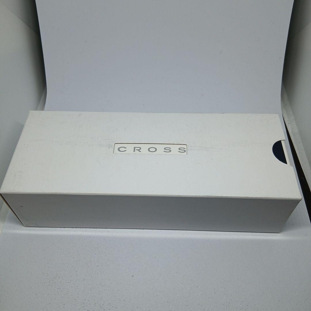 Silver CROSS ballpoint pen with stripe design made of metal shown with dedicated case