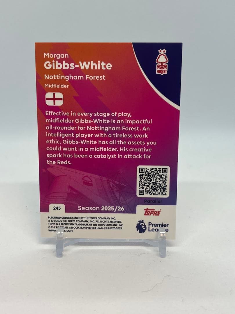 Topps Gibbs White 5 — Japanese