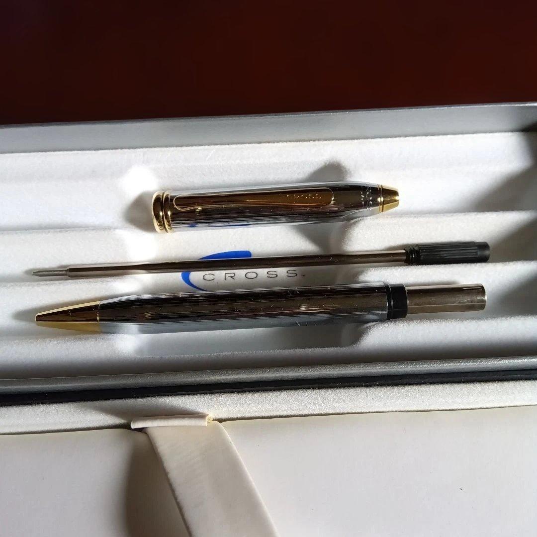 CROSS Townsend ballpoint pen with silver and gold finish and black refill