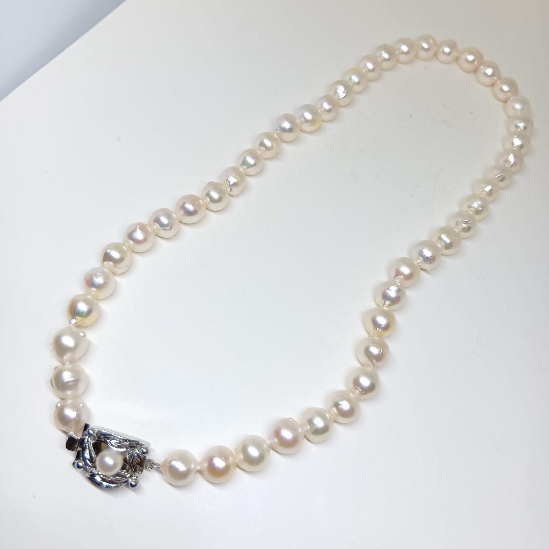 Unworn Akoya pearl baroque necklace with 39 cm length and Sterling Silver 925 stamp