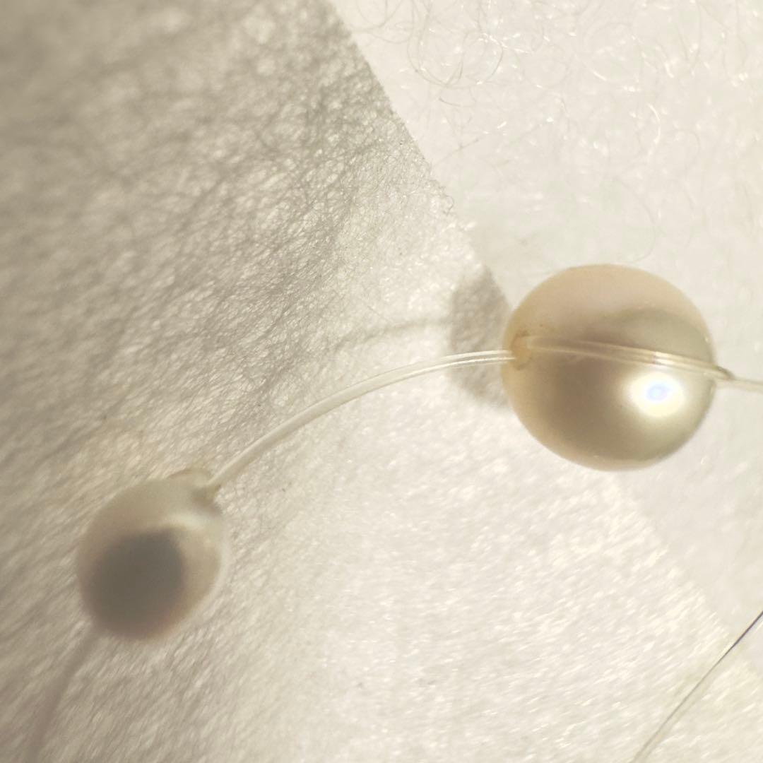 Tasaki K18 pearl necklace triple strand wire design 40cm length with pearls 3.0-5.2mm and box