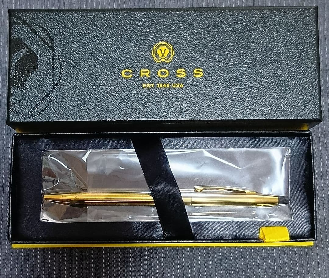 New 24kt gold PVD Cross Classic Century ballpoint pen with box, gold finish, 136mm length