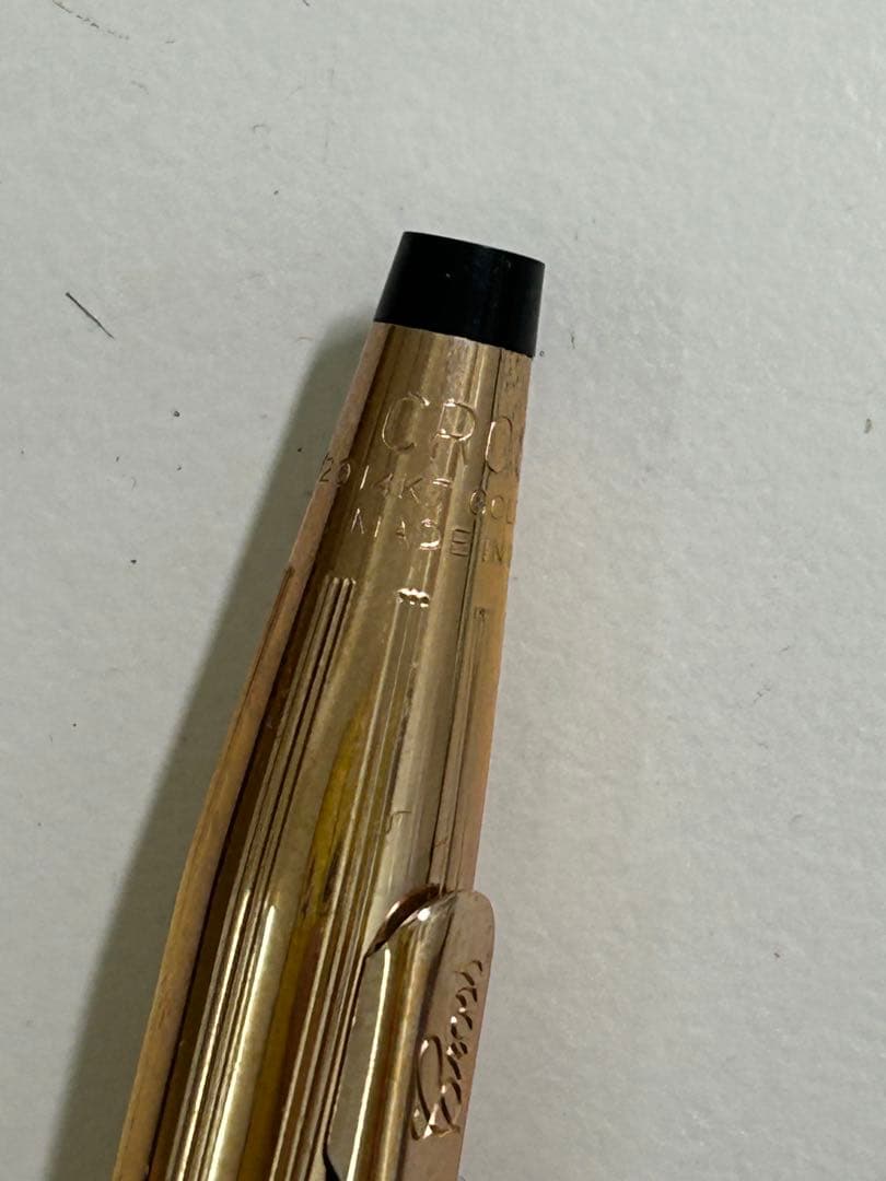 Kuro Cross Classic Century ballpoint pen with 14KT gold-filled tip and rotary push ink core displayed with presentation box