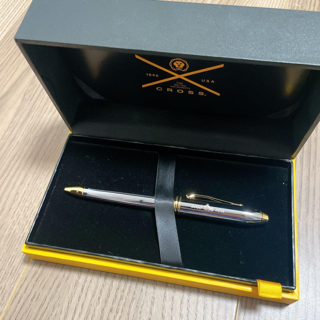 Silver 50th Anniversary Doraemon Cross ballpoint pen with oil-based ink and single ink color