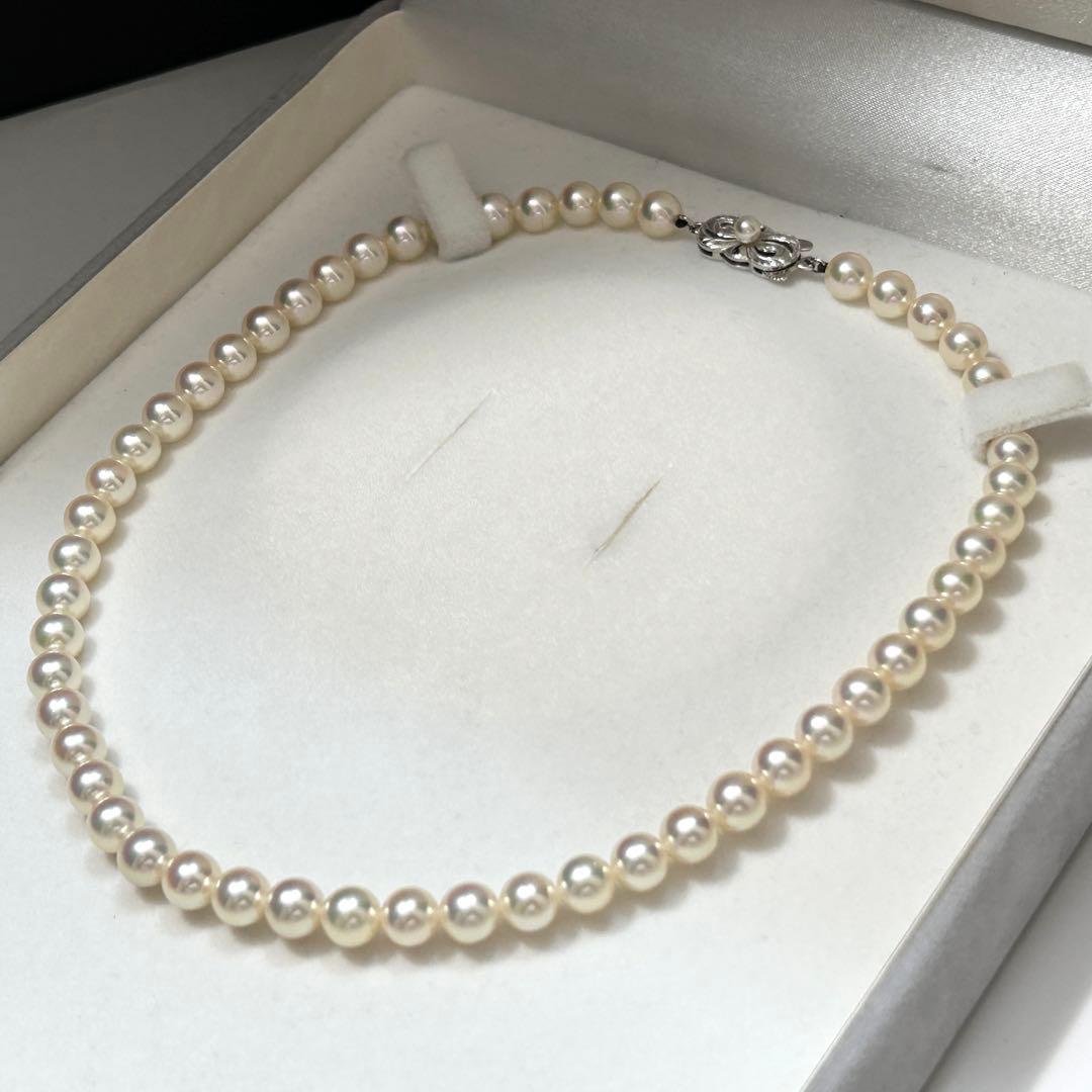 Mikimoto Akoya Pearl Necklace featuring 6.5-7.0 mm white pearls, 38.5 cm length