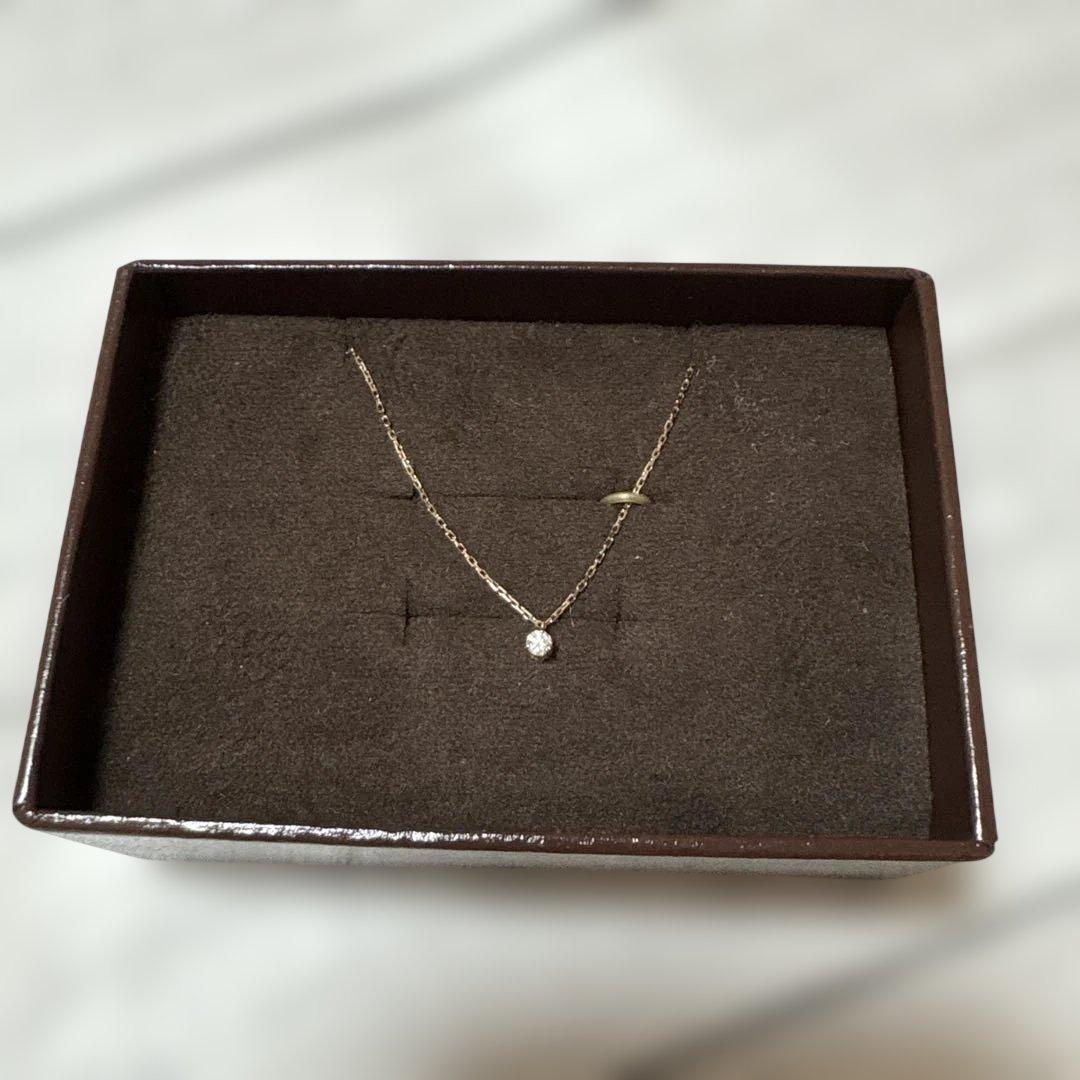 Agete simple chain necklace in pink gold 18K with a small 0.05 ct center stone