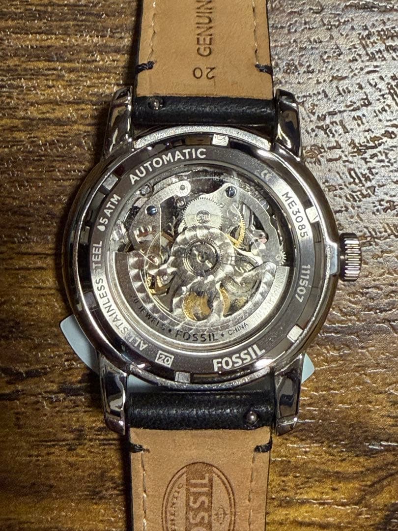 FOSSIL Townsman Automatic Leather Black Men's Watch — Japanese