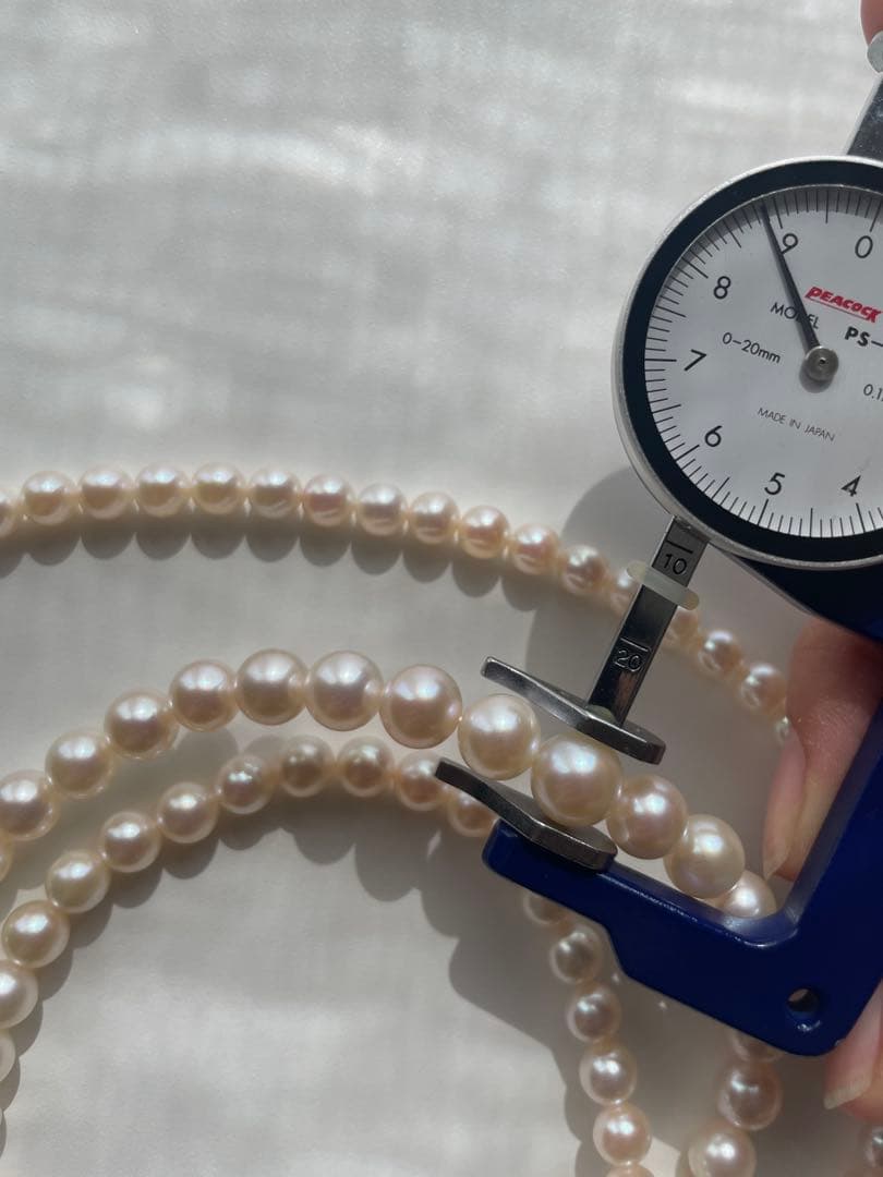 New Akoya gradation pink genuine pearl long necklace with silver clasp, 89cm length, varying pearl sizes