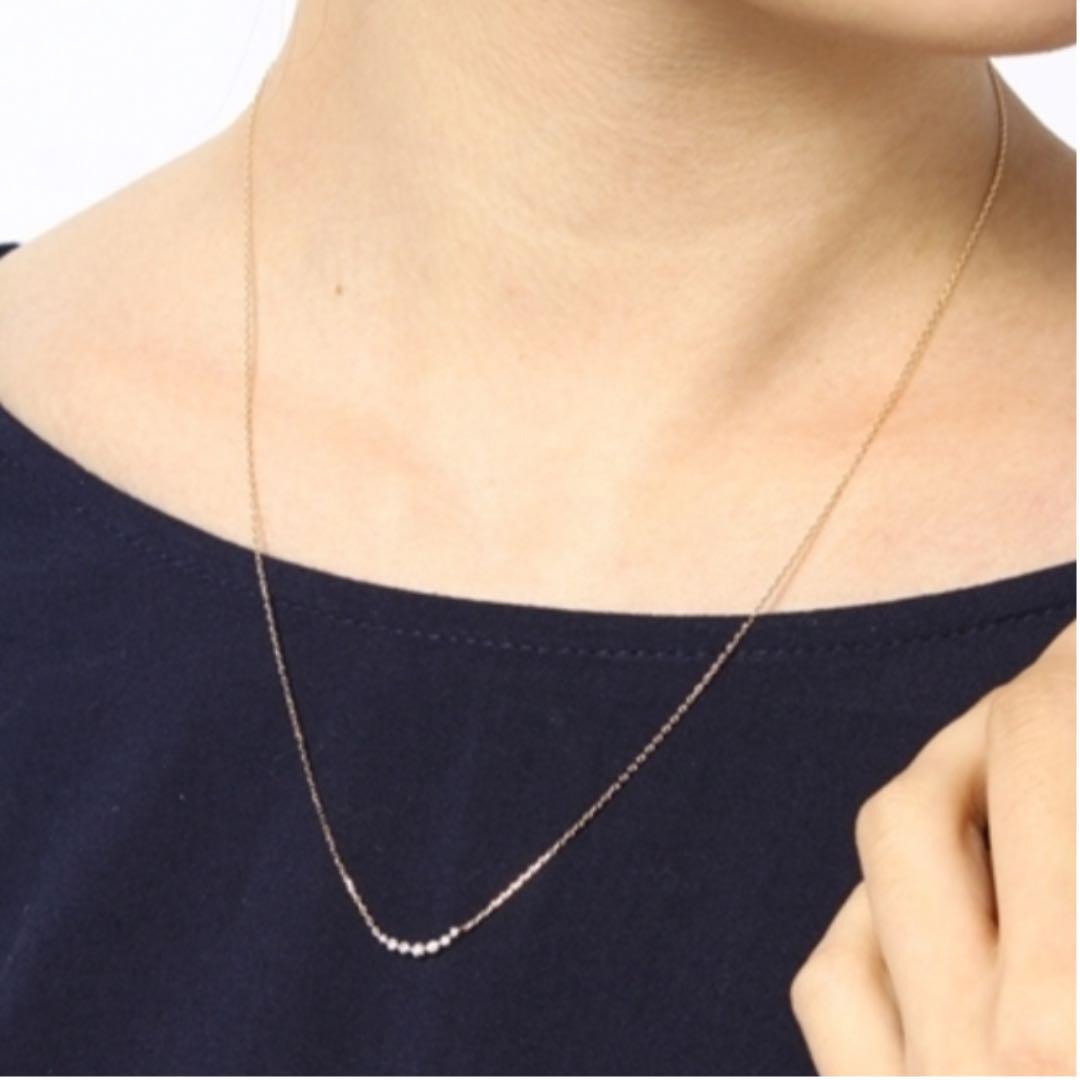 Agate diamond necklace with K18 slide chain, adjustable length up to 43 cm