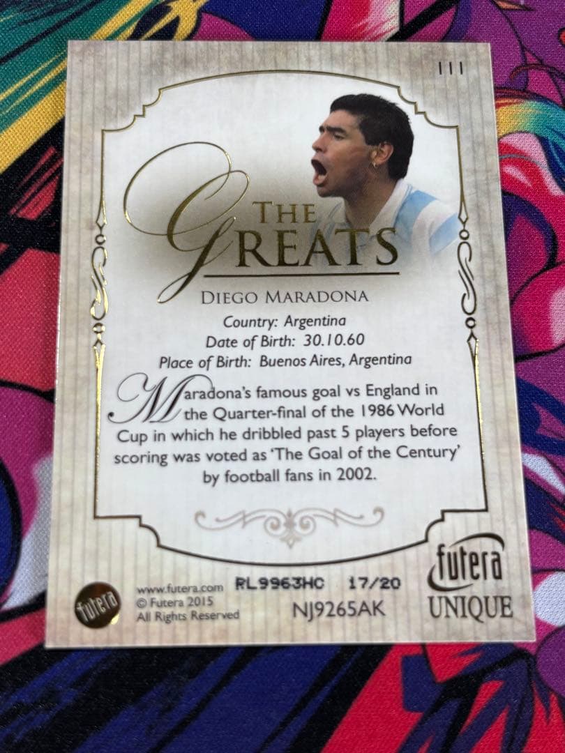 Maradona Greats FUTERA — 17/20 — Japanese