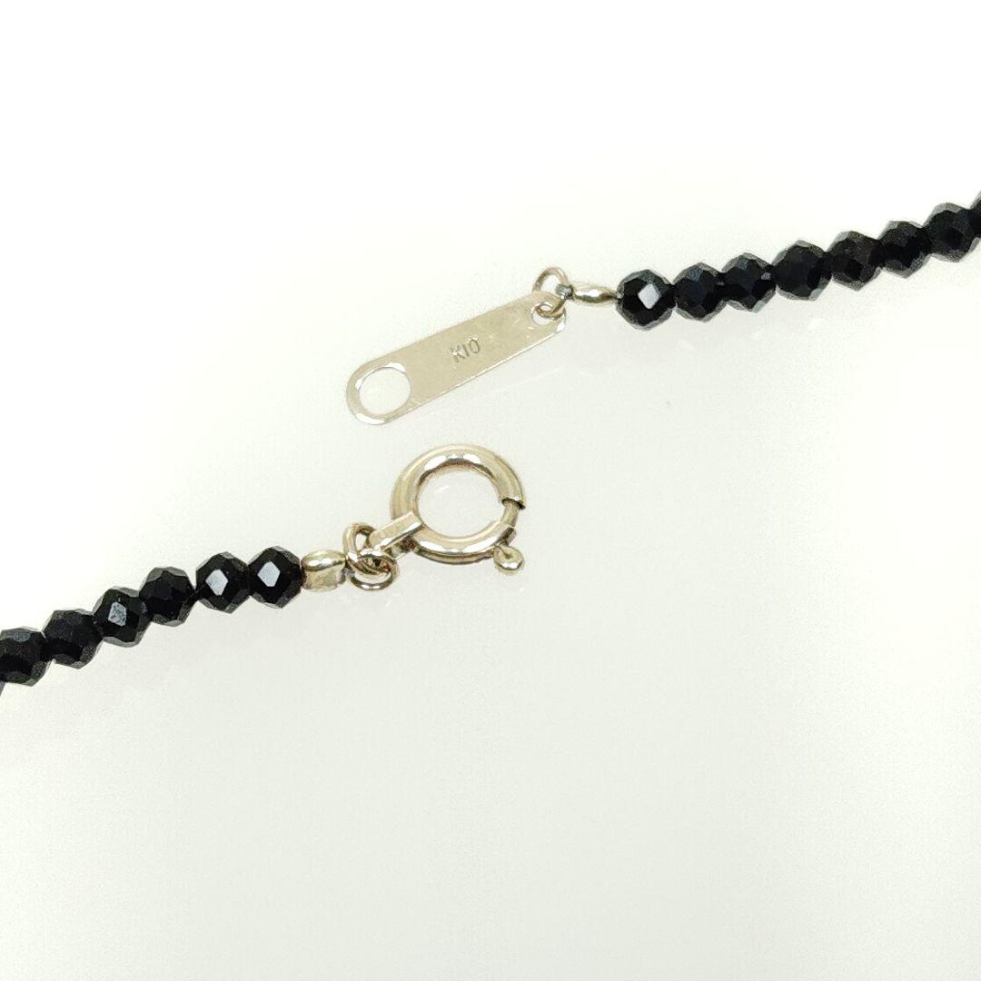Agate K10 Onyx black stone long gold necklace measuring 70 cm with 4.2 g weight