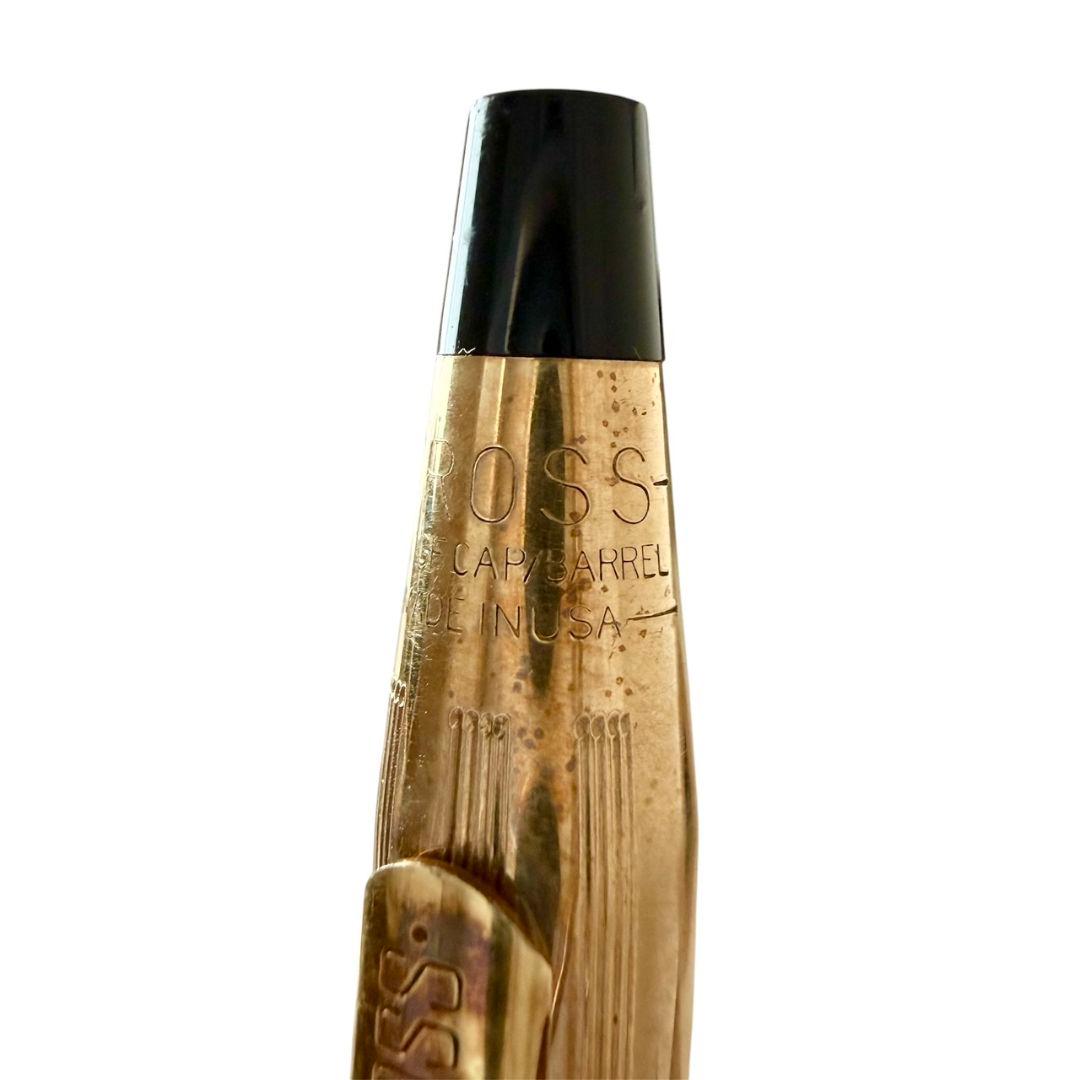 Kuro Cross Classic Century 10 Karat Gold Plated Ballpoint Pen model N4502 with gold finish and sleek design