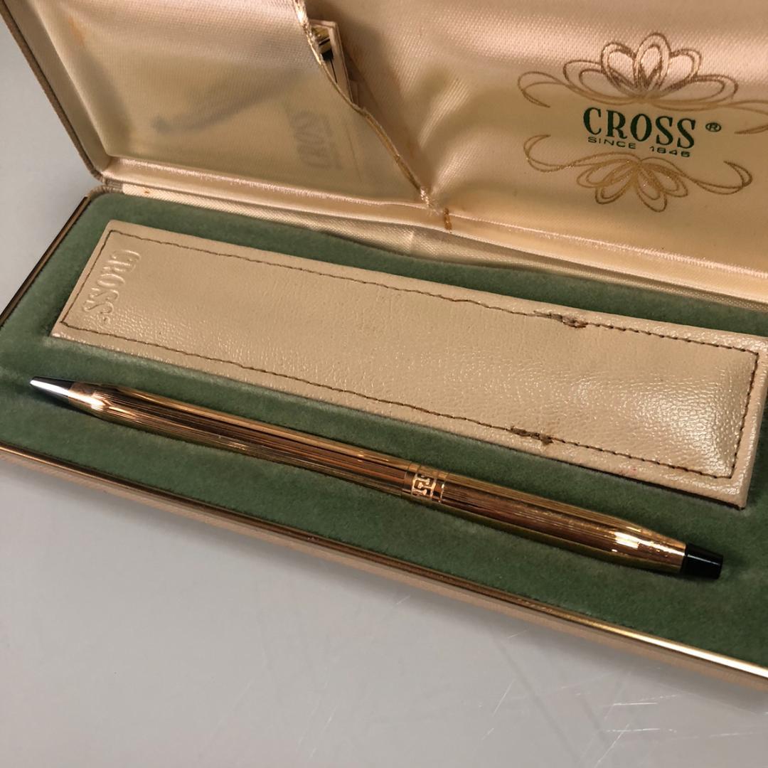 CROSS Ballpoint Pen with 10 karat gold filled finish and brass center, made in USA